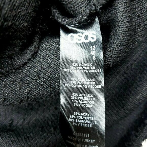 ASOS Black Gray Colorblock Full Zip Cardigan 8 - Picture 6 of 6